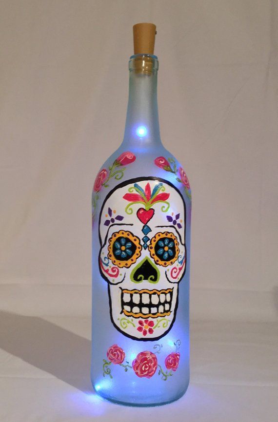 sugar skull bottle