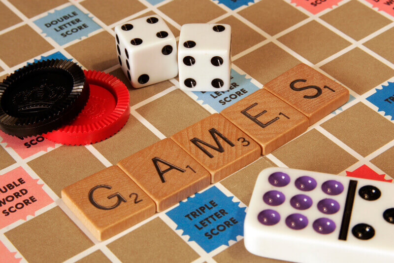 "games" spelled in Scrabble tiles