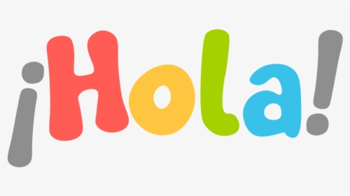 the word "hola!" in colorful letters