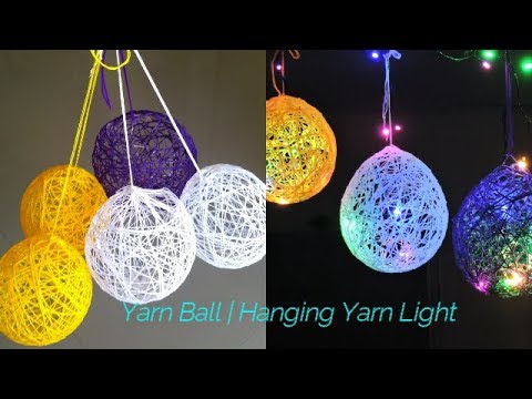 multi colored yarn balloon shapes hanging