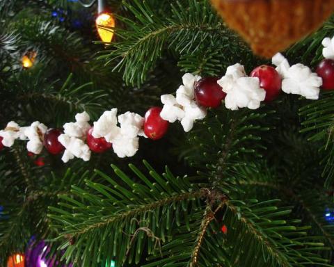 popcorn and cranberry garland