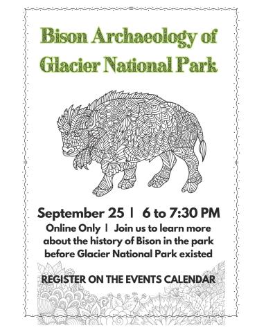 flyer announcing program with a cartoon bison