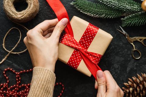 present being wrapped