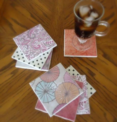 DIY tile coasters